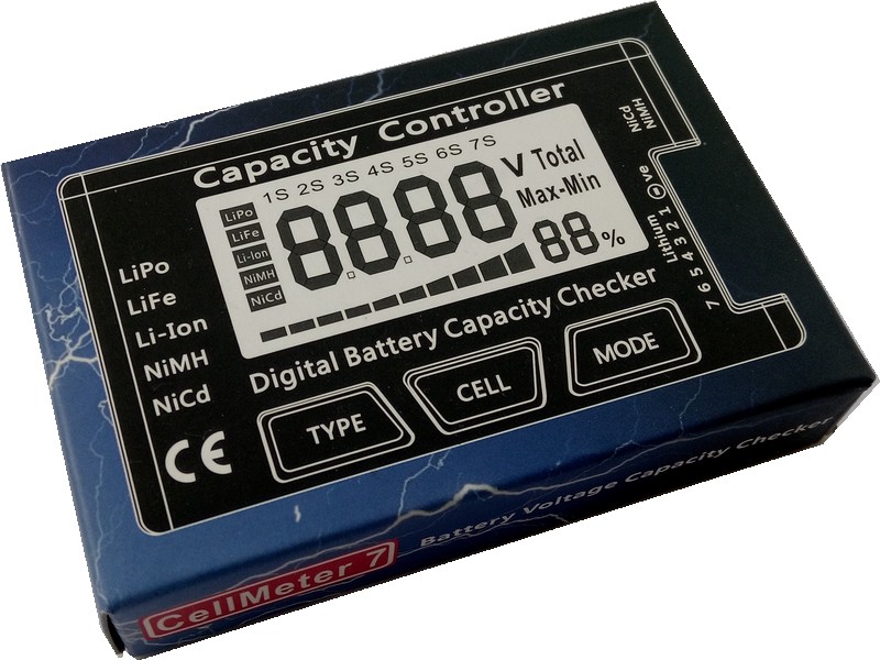 Testeur vérificateur de capacité de batterie numérique Cellmeter7